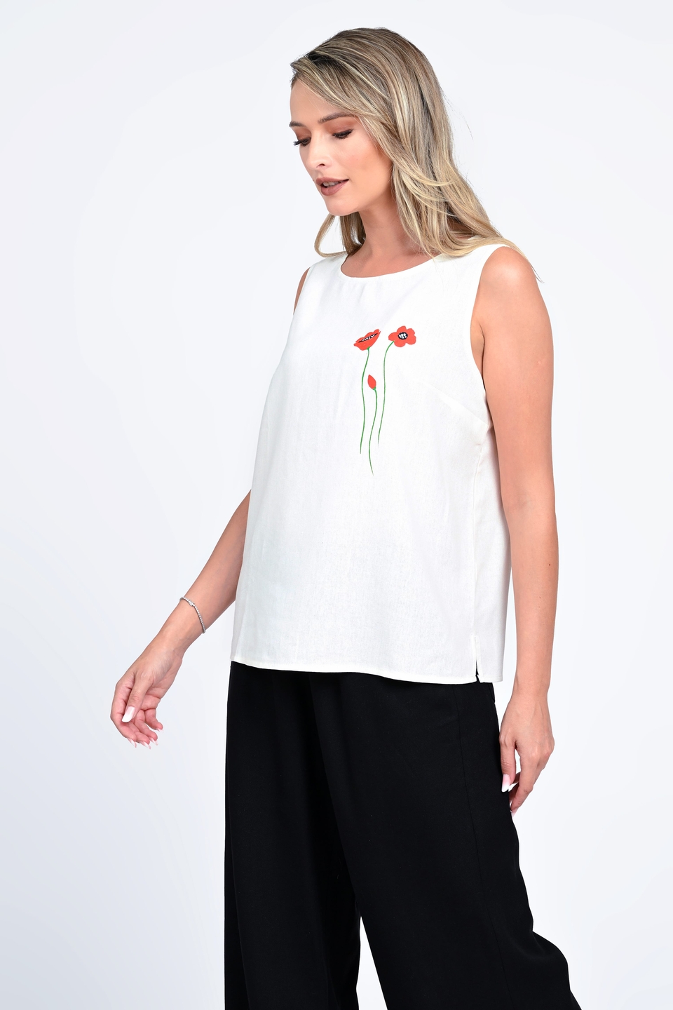 Bluza Dama, Eranthe, Garden Flowers V339, cu Pictura Realizata Manual - 1 | YEO